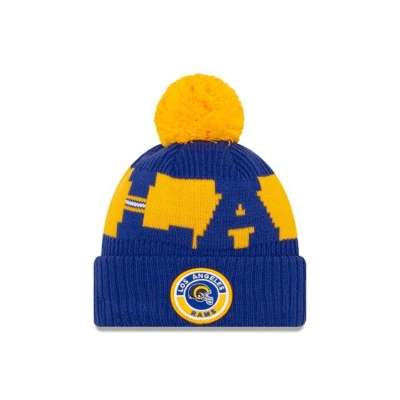 Blue Los Angeles Rams Hat - New Era NFL Historic Cold Weather Sport Knit Beanie USA7083541